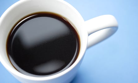 Black coffee in white mug