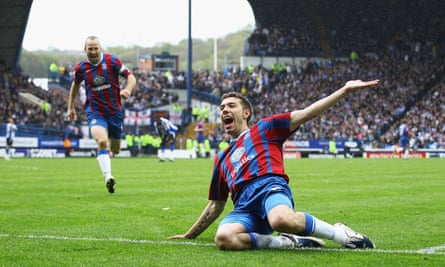 Darren Ambrose celebrates after his goal in the 2-2 draw against Sheffield Wednesday in May 2010.