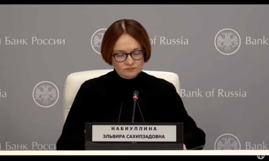 Russia&#39;s central bank head &#39;is mourning for her economy&#39; | Global economy |  The Guardian