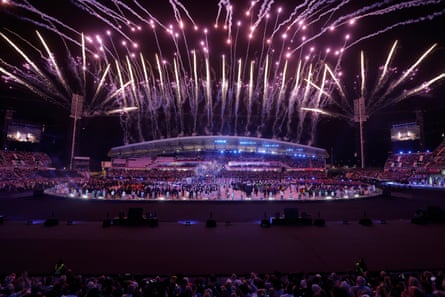 Fireworks during the opening ceremony of the 2022 Commonwealth Games.