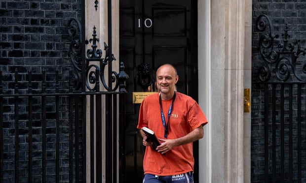 Dominic Cummings, special adviser to the prime minister, leaves 10 Downing Street.