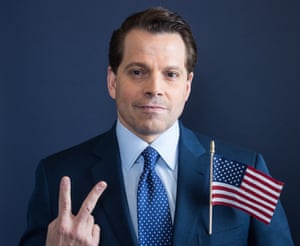 Anthony Scaramucci, former White House communications director, with tiny US flag, photographed in New York in May 2018