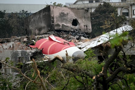 A plane wreck turned upside down after the crash
