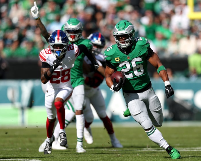 NFL week eight: Ravens v Bears, Eagles v Giants, Panthers v Bills and more – live