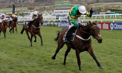 Epatante ridden by Barry Geraghty on the way to winning the Unibet Champion Hurdle.