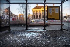 Vandalised bus shelter