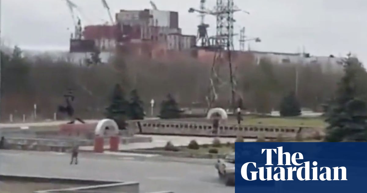Video appears to show military vehicles at Chernobyl – video