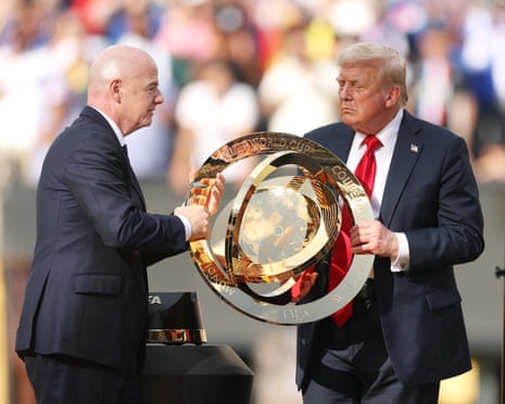 Trump booed but unbowed at Club World Cup final as he crashes Chelsea's trophy lift | Club World Cup 2025 | The Guardian