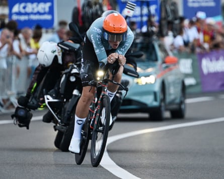 Joshua Tarling riding a road bike