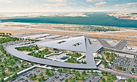 Plans for a new Lisbon international airport on the south bank of the River Tagus at Montijo.