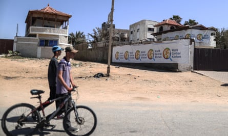 The WCK site – now closed – in Nuseirat refugee camp, Gaza, 4 April.