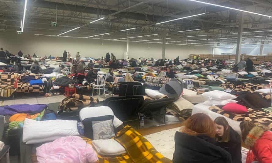 One of the makeshift refugee camps