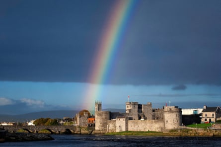 Rainbow over King John’s castle Limerick