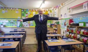 Boris Johnson visits a primary school in London, to see the steps they are taking to be Covid-secure ahead of children returning in September.