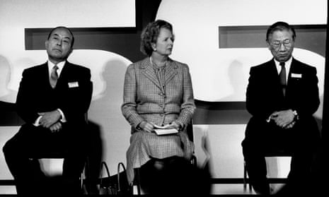 Margaret Thatcher at the opening of Nissan’s Washington plant in 1986.