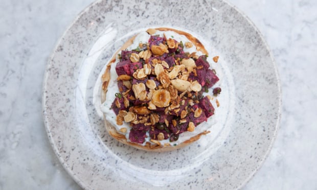 Goat's curd with beetroot tartare.