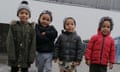 Kyson and Bryson Hoath and Leyton and Logan Hoath in winter coats and hats