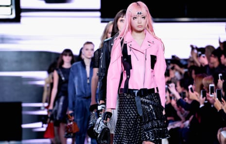 Model walks on the runway during the Louis Vuitton fashion show