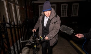 Boris Johnson leaving Jacob Rees-Mogg’s party on Tuesday night