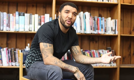 Troy Deeney launches a petition supporting his campaign at Brixton Library, south London.