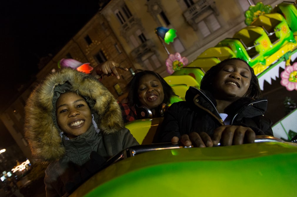 Princess has helped to create a largely female community in Asti. This picture is of Gift, Loveth and Precious, all former victims of trafficking, having fun at the Christmas fair.