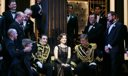 Natalie Peluso, centre, in the 2018 Opera Queensland production of The Merry Widow