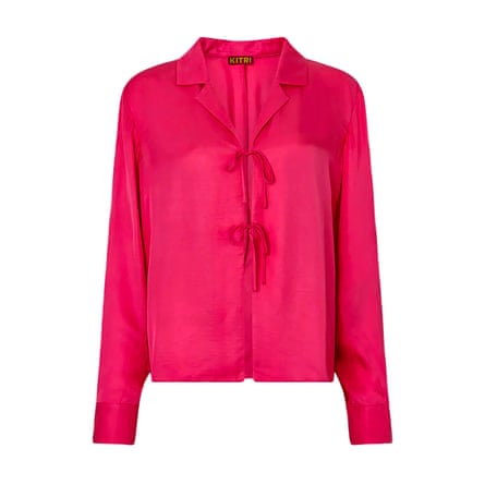 Pink tie front shirt