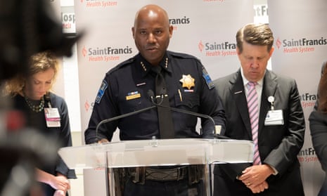 Tulsa police chief Wendell Franklin speaking at a conference after the Tulsa shooting