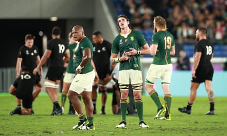 Franco Mostert of South Africa shows his dejection after his side’s defeat.