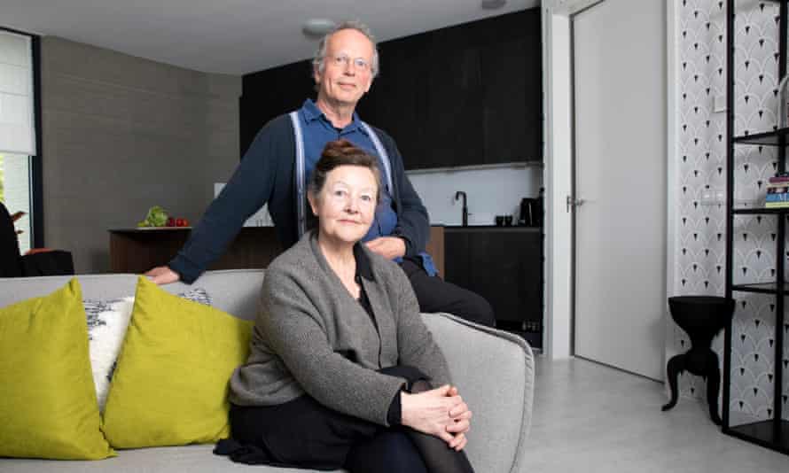 Harrie Dekkers and Elize Lutz inside their 3D-printed house: 'It has the feel of a bunker – it feels safe.'