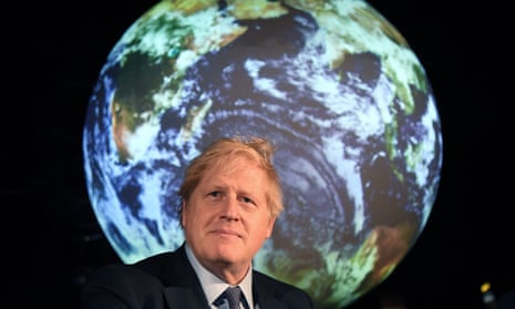 Boris Johnson reacts during an event to launch the United Nations’ climate change conference, Cop26, in London, 4 February 2020