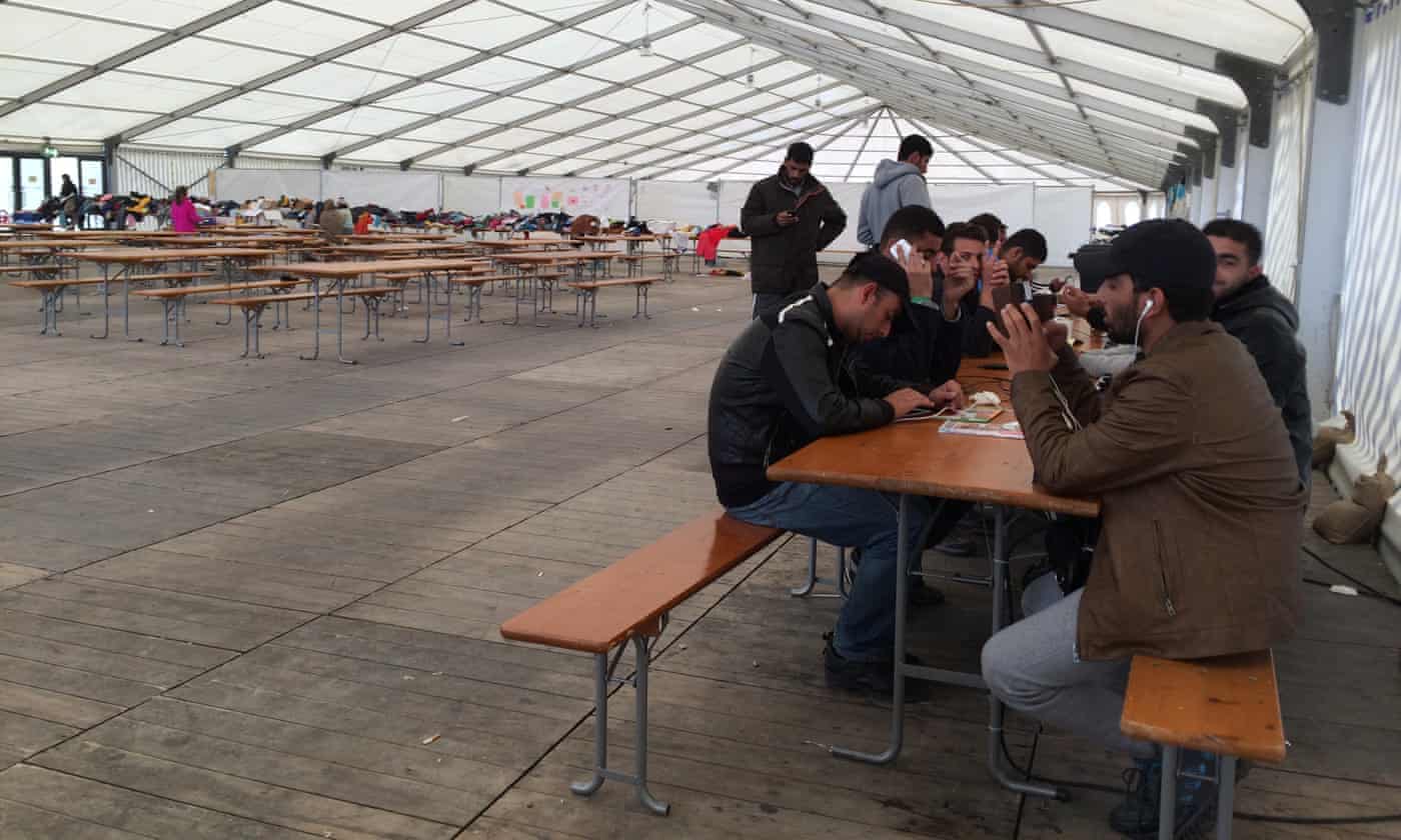 Where could the refugee families sleep? In the beer tent, of course
