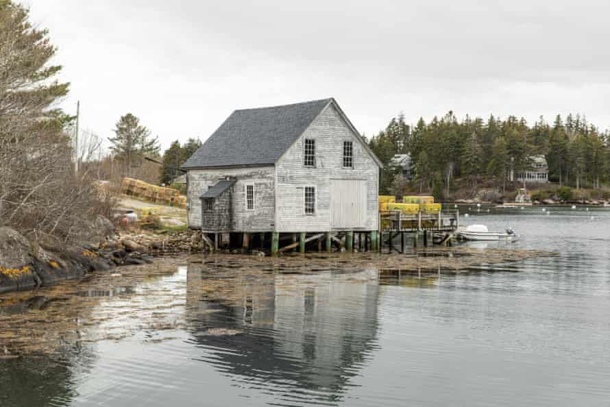 A fish shack with lobster traps in Cozy Harbor, on Southport Island, Maine.