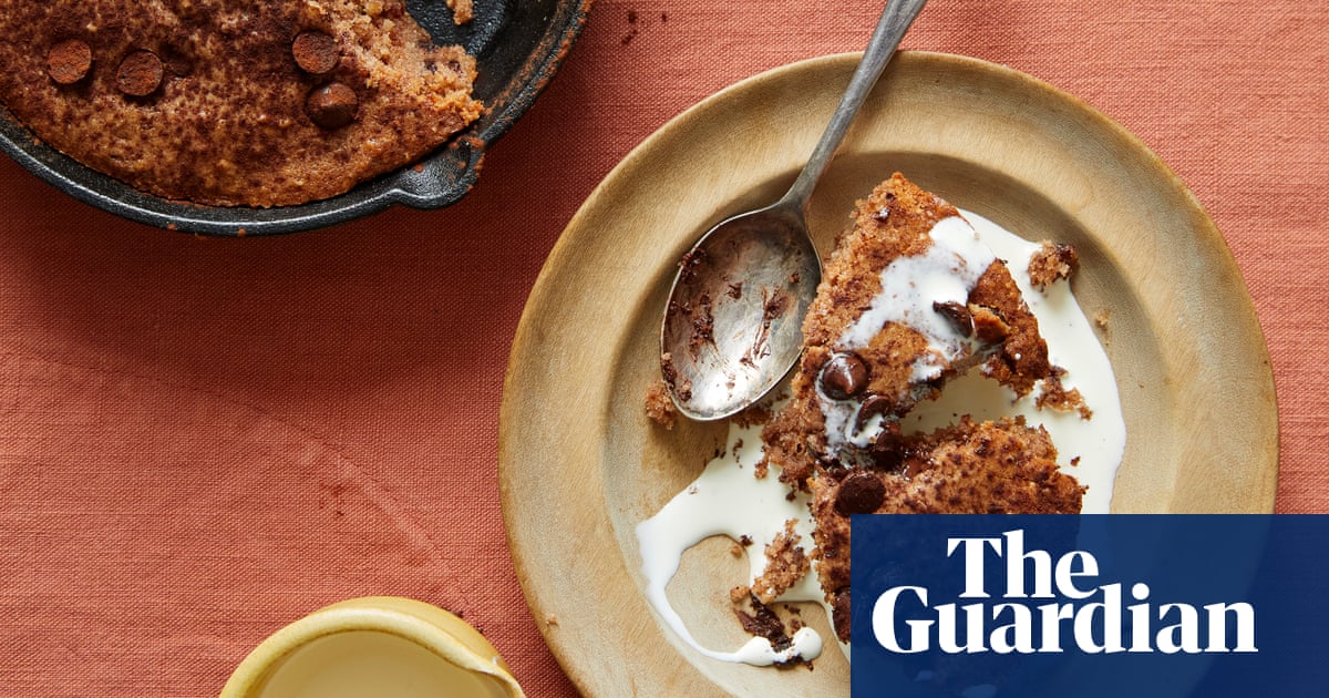 Ravneet Gill’s recipe for baked chocolate, hazelnut and ricotta pudding