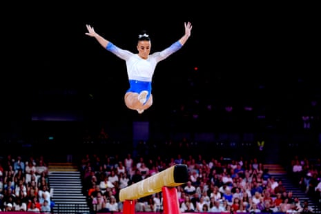 Scotland’s Ellee Cheetham performs on the balance beam.