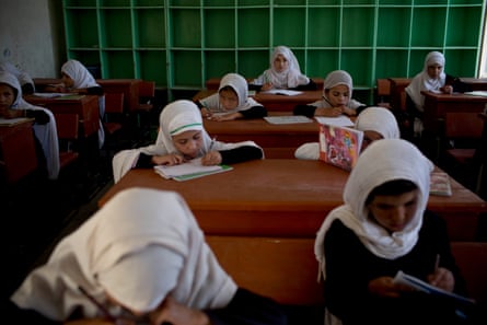 Girls at a government school in Kandahar.