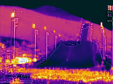 The men’s snowboard ‘big air’ qualifiers at Livigno Snow Park.