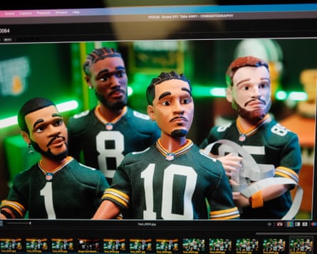 Stop-motion American football characters in a Green Bay Packers ad
