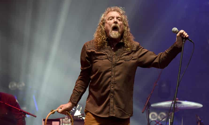 Robert Plant performing on stage.