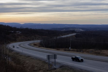 A truck travels east along US Route 22.