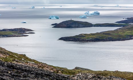 Icebergs off the coastline of Newfoundland