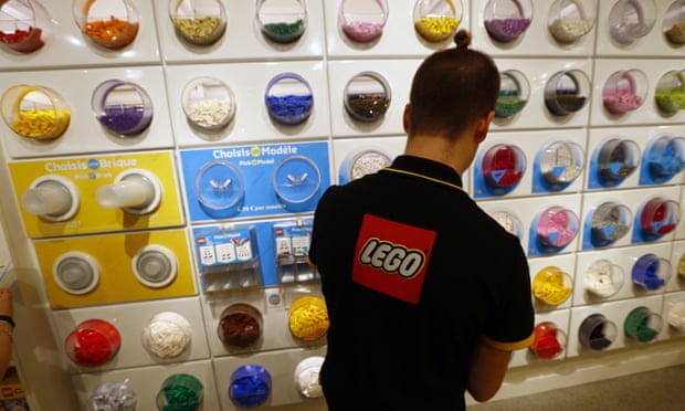 An employee at a Lego store in Paris