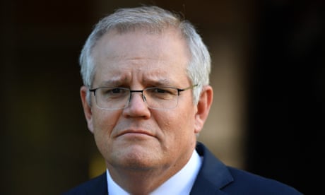 Prime Minister Scott Morrison at a press conference at Kirribilli House in Sydney