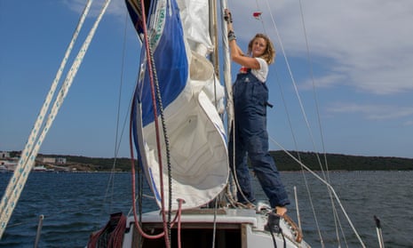 Sailing by… Susan Smillie on board her  trusty Nicholson 26.