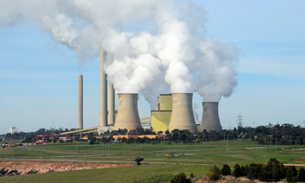 Steam billows from the cooling towers at the Loy Yang A coal-fired power station, operated by AGL Energy