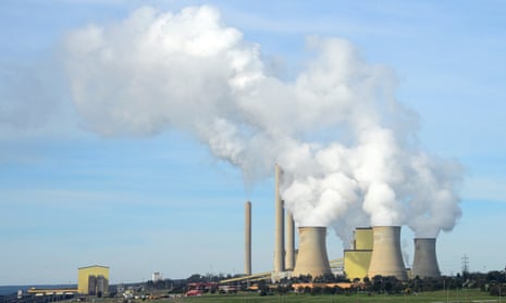 steam coming for cooling towers of coal-fired power station