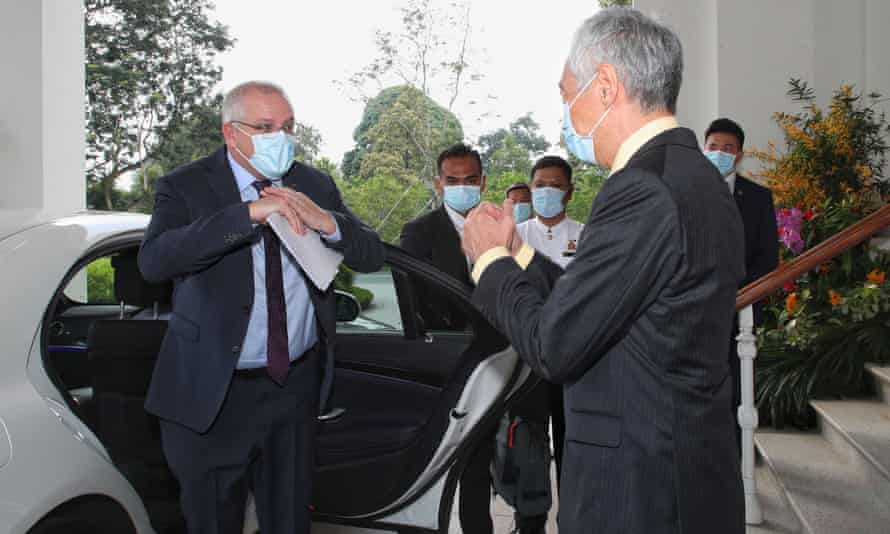 Scott Morrison meets Lee Hsien Loong