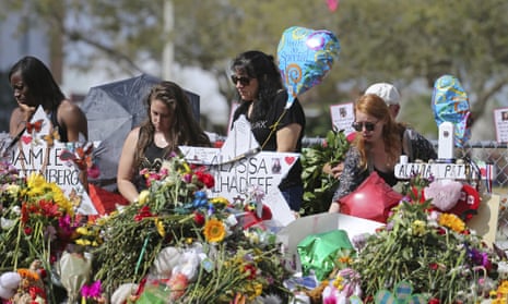 A memorial for the victims of the shooting at Marjory Stoneman Douglas High School in Parkland, Florida on 25 February 2018.
