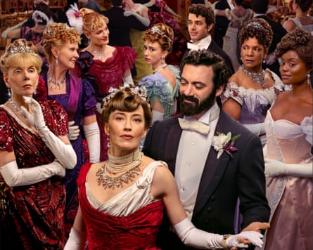 Carrie Coon and Morgan Spector in The Gilded Age.