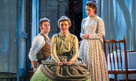 Frederick Jones (Laurie), Charlotte Badham (Jo) and Harriet Eyley (Beth) in Little Women at Opera Holland Park.